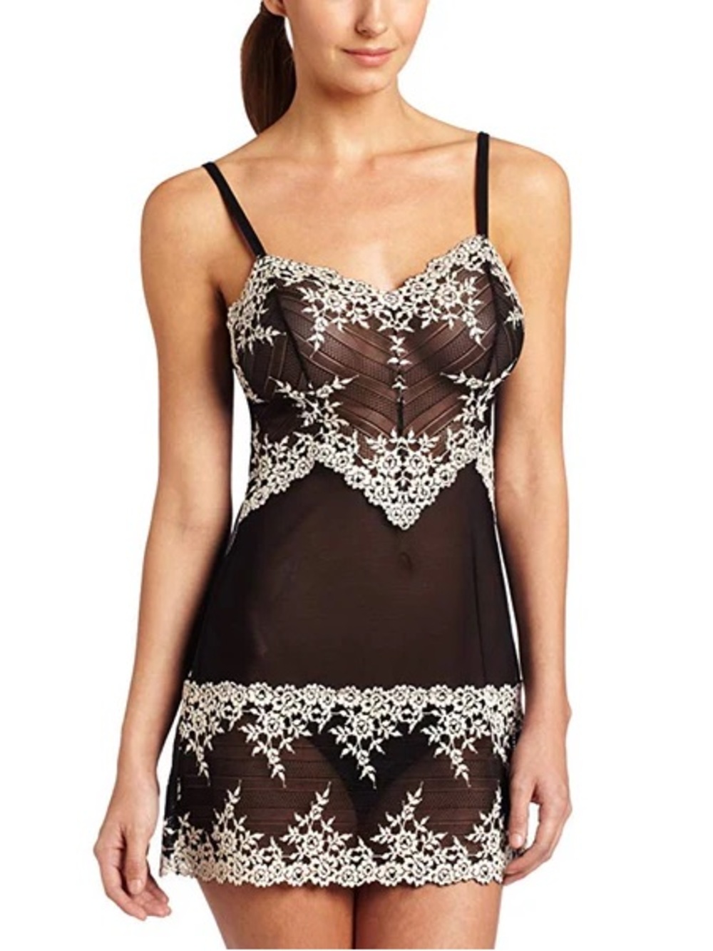 Wacoal Embrace Lace Sexy Goth Grunge Slip Dress Chemise